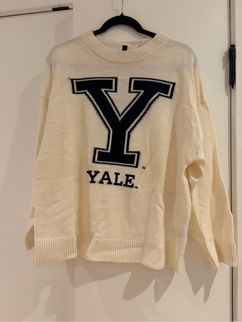 Yale Crewneck Sweater with Navy Logo